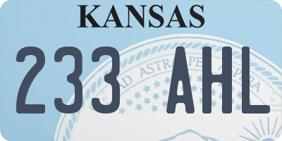 KS license plate 233AHL
