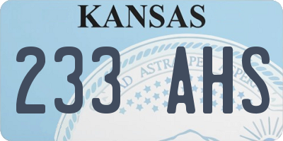 KS license plate 233AHS