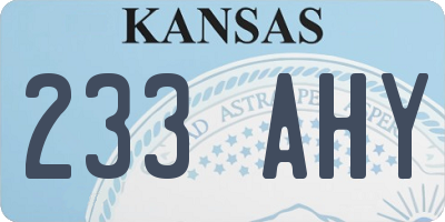KS license plate 233AHY