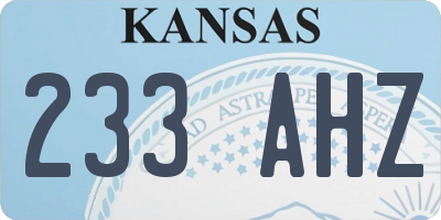 KS license plate 233AHZ