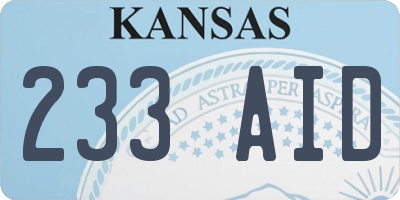 KS license plate 233AID