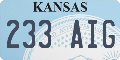KS license plate 233AIG