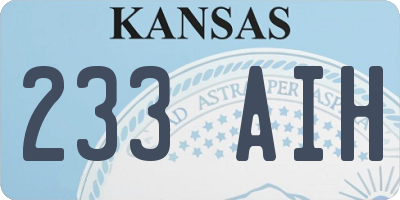 KS license plate 233AIH
