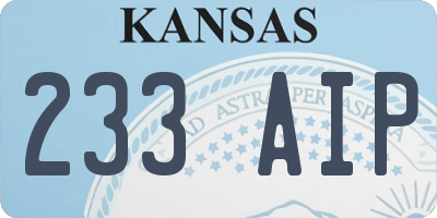 KS license plate 233AIP