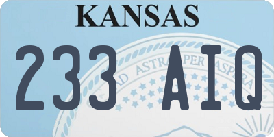 KS license plate 233AIQ