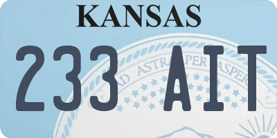 KS license plate 233AIT