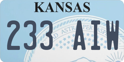 KS license plate 233AIW