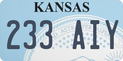 KS license plate 233AIY