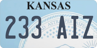 KS license plate 233AIZ