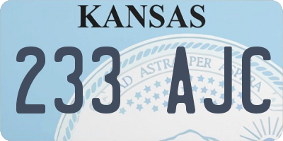 KS license plate 233AJC