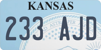 KS license plate 233AJD