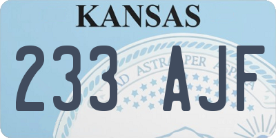 KS license plate 233AJF