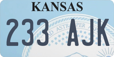 KS license plate 233AJK