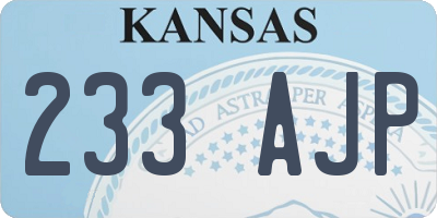 KS license plate 233AJP