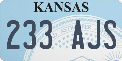 KS license plate 233AJS