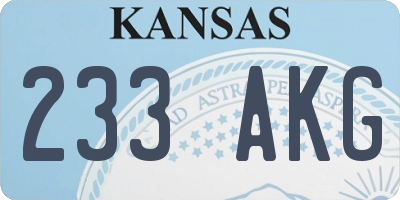 KS license plate 233AKG
