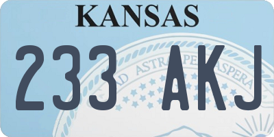 KS license plate 233AKJ