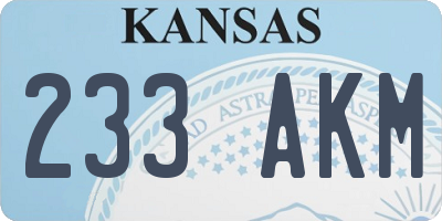 KS license plate 233AKM
