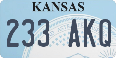 KS license plate 233AKQ