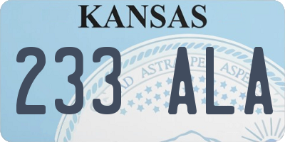 KS license plate 233ALA