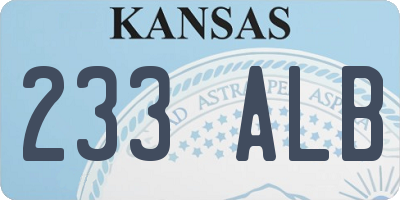 KS license plate 233ALB