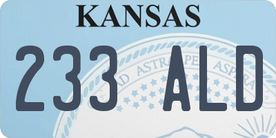 KS license plate 233ALD