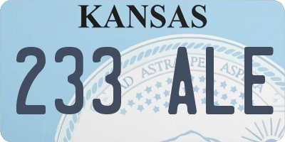 KS license plate 233ALE
