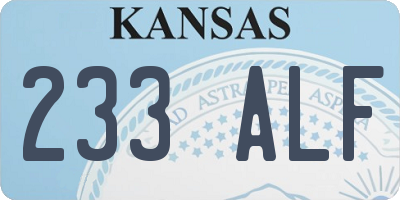 KS license plate 233ALF