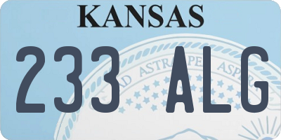 KS license plate 233ALG