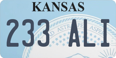 KS license plate 233ALI