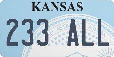 KS license plate 233ALL