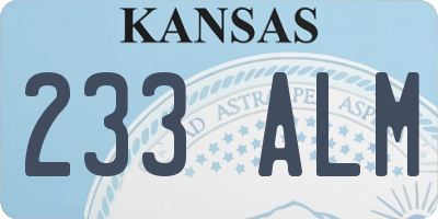 KS license plate 233ALM
