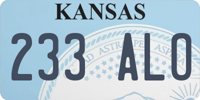 KS license plate 233ALO