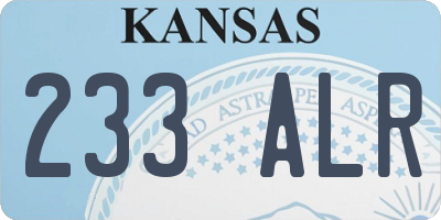 KS license plate 233ALR