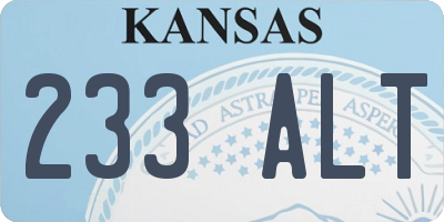KS license plate 233ALT