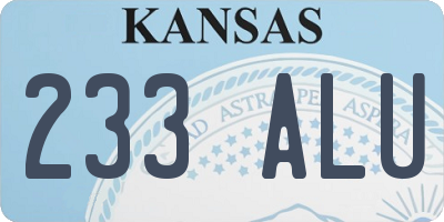 KS license plate 233ALU