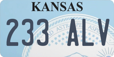 KS license plate 233ALV