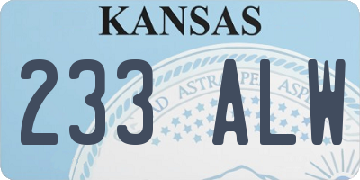 KS license plate 233ALW