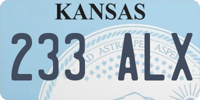 KS license plate 233ALX