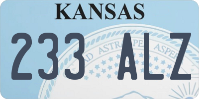 KS license plate 233ALZ