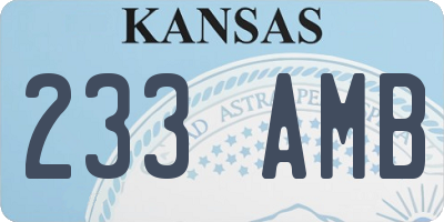 KS license plate 233AMB
