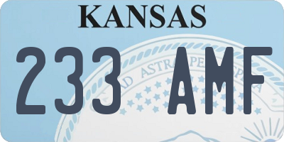 KS license plate 233AMF