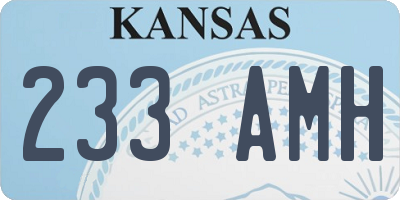 KS license plate 233AMH