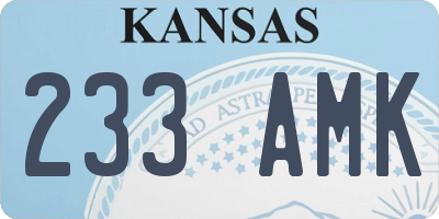 KS license plate 233AMK