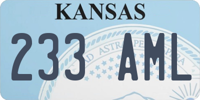 KS license plate 233AML