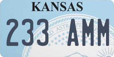 KS license plate 233AMM