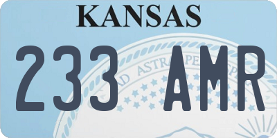 KS license plate 233AMR