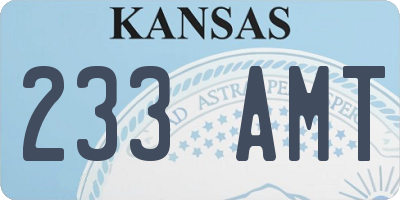 KS license plate 233AMT