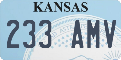 KS license plate 233AMV