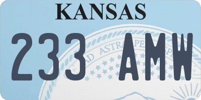 KS license plate 233AMW